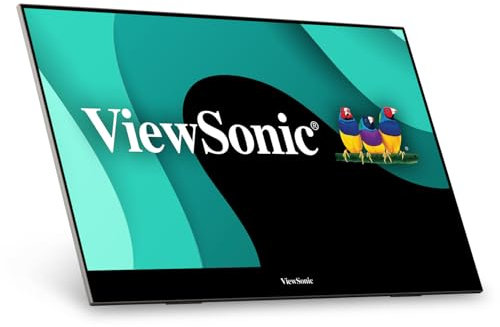 ViewSonic VX1655-4K-OLED 15.6 Inch 4K UHD Portable OLED Monitor with 2 Way Powered 60W USB C, Mini HDMI, Dual Speakers, and Built in Stand with Smart Cover,Black