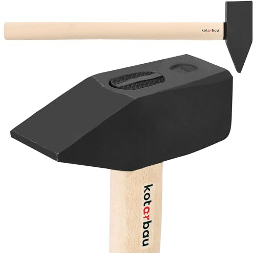 KOTARBAU® Slägga - 6 kg - Slägghammare - Stål - Slädhammare - Slädehammare - Släggningshammare - Låshammareg - Ergonomiskt Trähandtag - 70 cm - Svart & Naturli