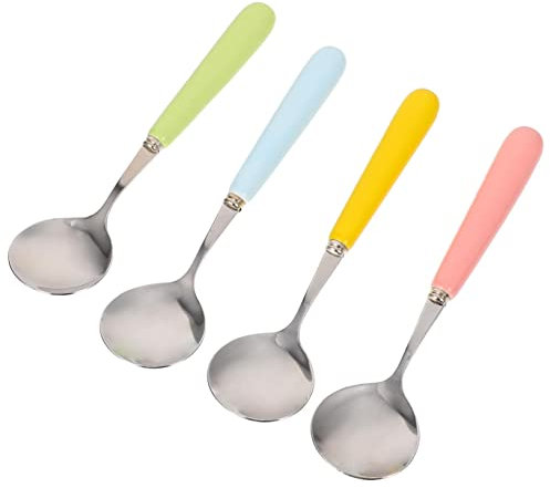 LIFKOME 4pcs Stainless Steel Coffee Spoons Dessert Mixing Spoons for Ice Cream and Home Coffee Accessories