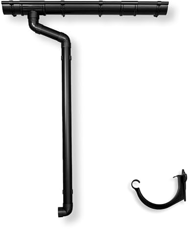 4 Home & Garden Set di grondaie RG 100 NW100/125 antracite, set completo con tubo di scarico fino a 10 m di lunghezza del tetto, tipo 300, tubo di scarico DN 60, in plastica PVC (lunghezza tetto 1