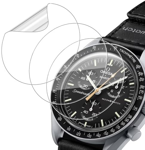 Holilo 3 pezzi Pellicola Protettiva per OMEGA X Swatch BIOCERAMIC MOONSWATCH 32mm, Anti-Bolla Copertura totale 3D HD Pellicola proteggi schermo Anti Scratch HD TPU Soft Film