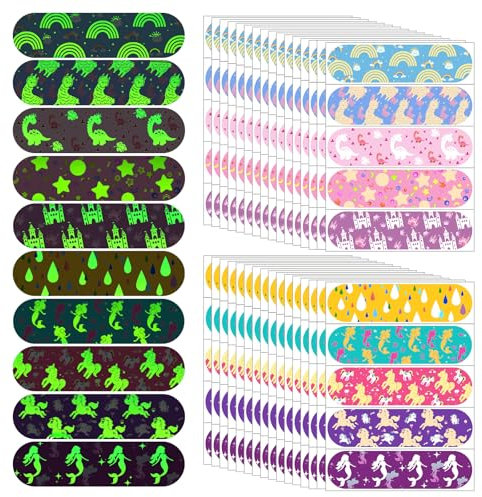 160Pcs Infantiles Tirita luminosa Dibujos Animados, Primeros Auxilios Hemostasia Tiritas,Adhesivos Vendaje Impermeable,Tiras De Tiritas De Colores Para NiñOs,Tiritas Cicatrizantes,72 * 19m (Mädchen)