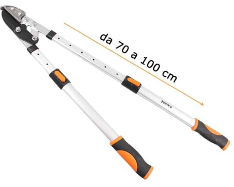 Troncarami telescopica, forbice ad incudine con battente da cm70