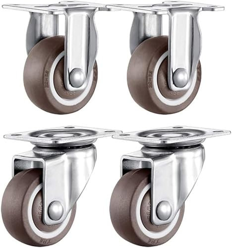 ZHENCHAO Ruedas para Muebles (4 Piezas), Ruedas pequeñas de Goma, diámetro | 1/1,25/1,5/2 | 20 kg (3 Estilos: Ruedas direccionales/Ruedas giratorias con Freno/Ruedas giratorias sin Fren