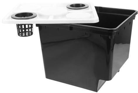Happyyami Cestini Idroponici per Colture Fuori Suolo Domestiche Cestino per La Crescita delle Piante Secchio per Piantagione di Ortaggi Coperchio Nero A 2 Fori
