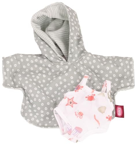 Götz 3403604 Badeset Kuschelig - Puppenbekleidung Gr. S / XM - 2-teiliges Bekleidungs- und Zubehörset für Babypuppen von 30 - 33 cm & Stehpuppen 36 cm