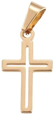 Clotiry 10 st ihåliga religiösa korshängen gyllene rostfritt stål krucifix berlocker för smyckestillverkning armband halsband örhängen, Icke-ädel metall