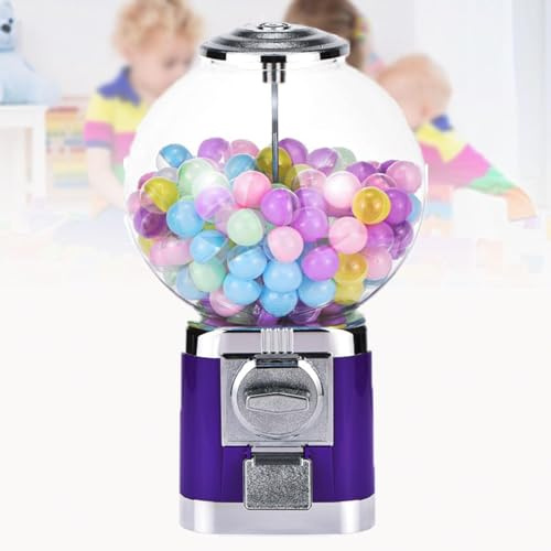 JXYQ Mini-Verkaufsautomat, Kinderspielzeug mit Metallständer, Kapselautomaten, kommerzieller Münzkaugummiautomat, Süßigkeitenautomat für Unternehmen oder zu Hause (lila)