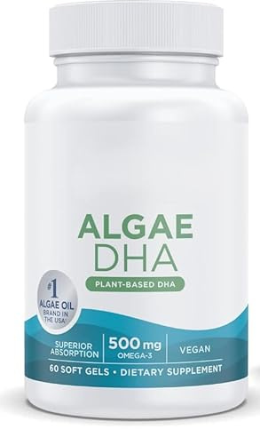 Nordic's Omega-3, AlgeaDHA, 500mg, Non-GMO, Vegan 60 Softgels
