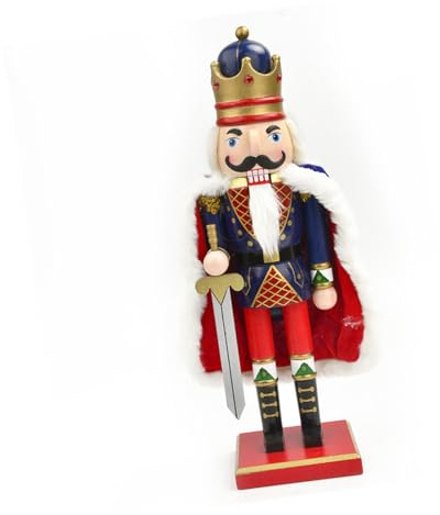 Grande statuetta di soldato schiaccianoci fatta a mano per decorazioni natalizie 38 cm centrotavola in legno schiaccianoci soldato ornamento