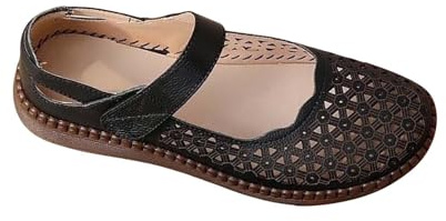 Båtsko dam - ballerinor damsneakers genombrutna skor lätta skor slip-ins-stor entry lediga espadriller sneakers utomhussko slip-on skor plattform sko, svart, 36 EU