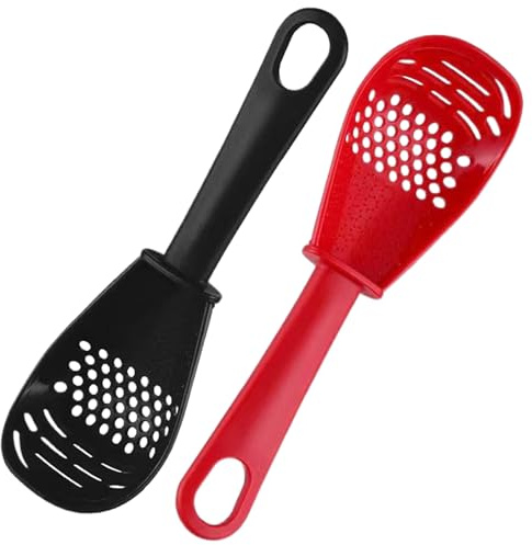 Cuillères de cuisine multifonctions 2 pièces, écumoire à soupe fendue en plastique Pp et cuillère passoire avec trou de suspension