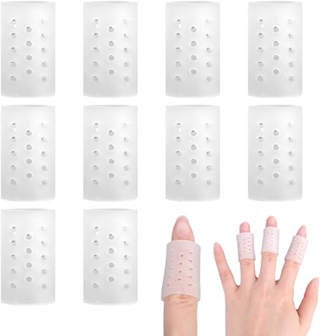 10pz Anti-Skin Picking Protezioni per Le Dita, 3x1,9cm Riutilizzabili e Traspiranti Guanti Protezione Dita Guanti Anti-Pizzicamento della Pelle per Mani Screpolate e Unghie Incarnite
