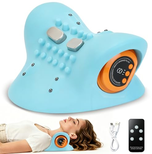 ideallife Nackenmassagegerät Mit WäRme, Elektrisch Massagegeräte, Tragbares Nacken und Schulter Shiatsu Massagegerät, Massage zur Muskelentspannung, Geschenke für Frauen Männer Blau