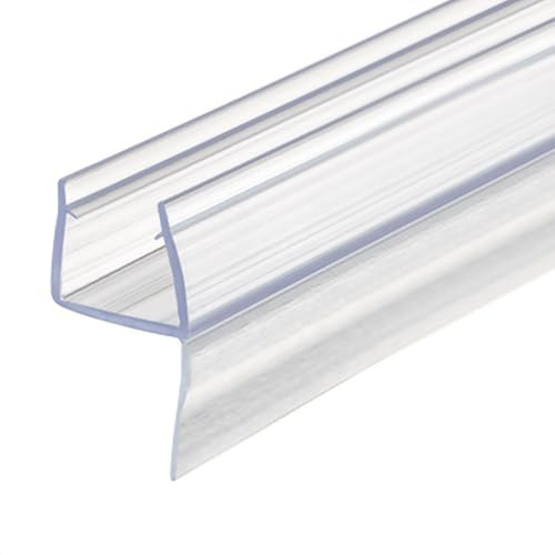 Gedotec Goma mampara ducha 200 cm, Junta de puerta vidrio junta pared de ducha para cabinas de ducha | ducha longitud 2000 mm | PVC transparente | vidrio 8-10 mm de grosor