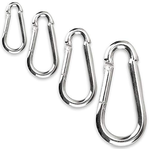 C.P. Sports Karabinerhaken 80mm x 8 mm & 60mm x 6mm 1-60 Stück Karabiner Haken Schnapphaken (8 x 80 mm, 5 Stück)