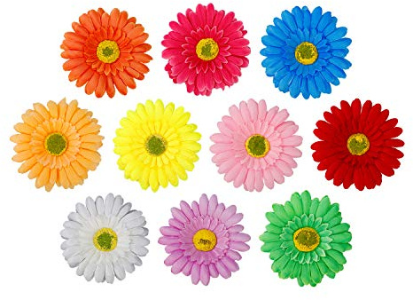 Blumen Haarspangen Sonnenblume Haarclip Blume Mehrfarbig Haarklammer Haarschmuck Haarnadeln für Kinder Frau Mädchen 10 Stück