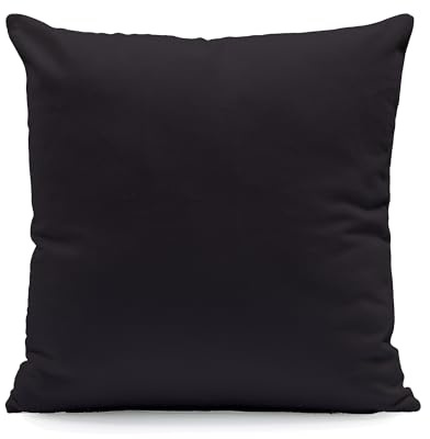 Hans-Textil-Shop Kissenbezug 30x60 cm Schwarz Uni – 100% Baumwolle Linon, Made in Europe – Kissenhülle mit Reißverschluss für Sofakissen & Couchkissen