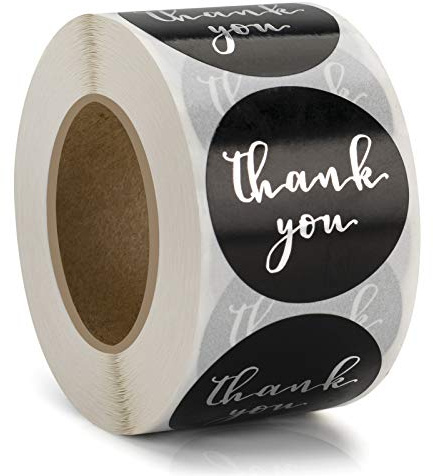 1.5 Thank You for Supporting My Small Business Stickers, Round Thank You Labels for Small Business, 500 Labels Per Roll
