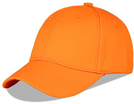 LANGZHEN Baumwolle Outdoor Kleinkind Mädchen Jungen Plain Baseball Cap Baby Infant Strukturierte Einstellbare Hut für Kinder Sonnenhut (M-Classic Orange)