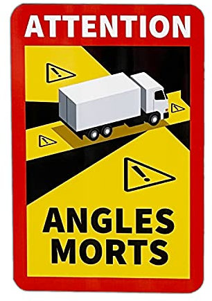 UvV Schild Toter Winkel Angles Morts Frankreich 250 x 170 für LKW oder BUS & CAMPER geeignet (1, LKW-Adhäsivfolie)