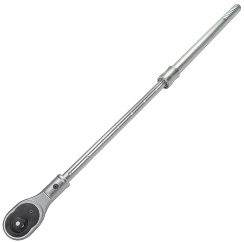 XXL Teleskopratsche Knarre 3/4 Zoll von 620 mm bis 1010 mm ausziehbar LKW Traktor Bus Umschaltknarre 62 cm bis 101cm Ratsche extra groß Profi-Qualität Matt verchromt