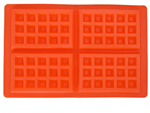 Molde para gofres de 4 cavidades, molde de silicona para gofres con moldes para hornear gofres cuadrados en forma de corazón para manualidades de chocolate con tartas de gofres(Square)