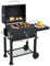 GOPLUS Barbecue au Charbon, Chariot BBQ Grill Américain avec Étagère Latérale et Inférieure, Évent Réglable, Plateau à Charbon Réglable, 3 Grilles en Fer, 4 Crochets, 2 Roues