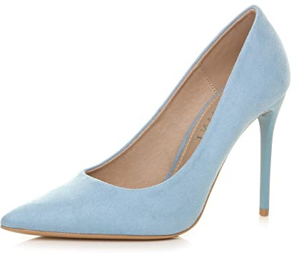 AJVANI Womens Ladies high Heel Pointed Contrast Court smart Party Work Shoes Pumps Size