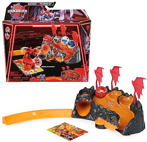 Bakugan Set di Allenamento 3.0 con dragonoide Core Ball Titanium dal Clan del Drago, Paesaggio di Allenamento con Action Figure Personalizzabili e Carte da Collezione, per Bambini dai 6 Anni in su