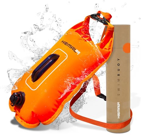 Swim Buoy for Open Water with Dry Bag 15L - Fully Waterproof Swim Bubble - Be Safe with Higher Visibility, Toughened Nylon and Rest Handle Swimming Buoy - Open Water Buoy for all Season Swimmers