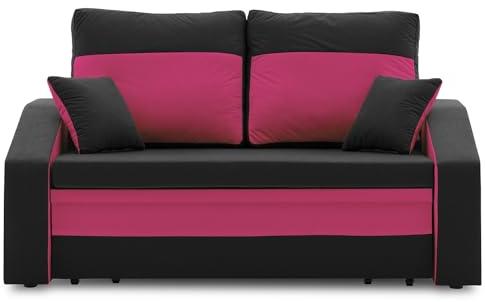 Sofini Sofa Hewlet mit Schlaffunktion! Best Schlafsofa! 2- Sitzer Sofa! Polstermöbel mit stauraum. Schlafsofa mit schlaffunktion und Bettkasten. Kleines Sofa! (MIKRO 15 + MIKRO 28)