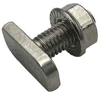 BRESKO Hammerkopfschrauben (20, 8x20 mm M8) Flanschmuttern 20-40 mm Edelstahl A2 Solar Photovoltaik PV Sperrzahnmuttern Set Hammerkopf Solaranlage Befestigung Solarbefestigung