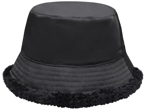 Harssidanzar Herren und Damen Winter Fischerhüte Wolle Futter wasserdichte warme Kappe CU609EU, Schwarz, Größe XL