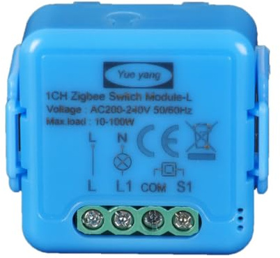 Yueyang ZigBee Commutateur sans fil (aucun câble neutre nécessaire), interrupteur intelligent 1 voie compatible avec Alexa, Google Home, Home Assistant, 3.0 Gateway Hub requis, Tuya Smartlife App