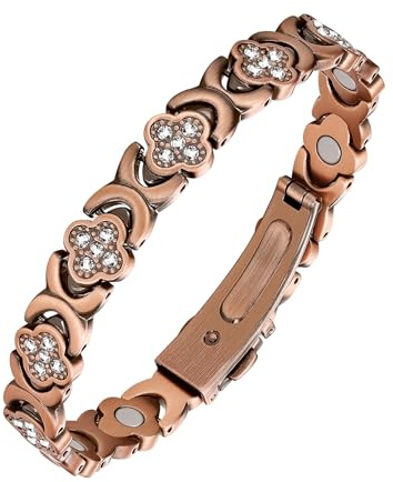 Jeracol Magnetarmband,kupferarmband mit magneten,99,99% massives Kupfer, verstellbare Größe und Schmuck-Geschenkbox