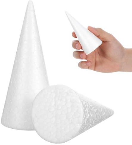 HOODANCOS 12 Kegel Bastelkegel WeißE DIY-Kegel Zum Bemalen | 10 cm, weiß, massiv, Bastelzubehör für Kinder, ideal für Winter, Weihnachten und festliche Tischdekoration