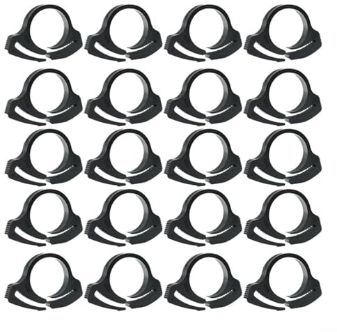 URPIZY Robuste Nylon-Schlauchschellen, 16 mm/20 mm, Kunststoff, Schnappratschellen, Sortiment-Set für Bewässerung, Gartenschlauch, 20 Stück (φ 16 mm)