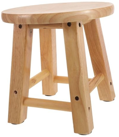 PAMINGONO Holzhocker Kleiner Für Badezimmer Tritthocker Aus Holz Niedriger Hocker Zum Sitzen Hocker Zum Toilettentraining Leicht Zu Bewegen Reinigen