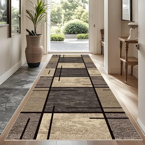 Rutschfeste Maschinenwaschbare Fußmatte 70 x 180 cm flurteppich läufer lang Flurteppich Wohnzimmer Teppich Küchenteppich Läufer für Eingang Küche Schlafzimmer Wohnzimmer, Schmutzfangmatte Innen