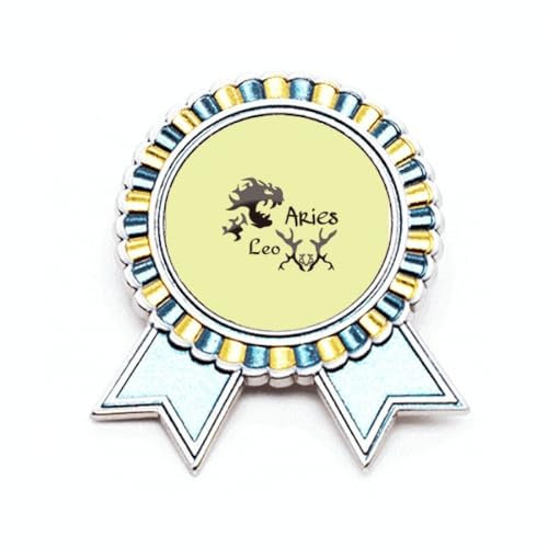 Brosche mit Löwen-Ram-Sternbild, 1 Paar, Anstecknadel, Gewinner-Auszeichnung, Medaille, M, Metall
