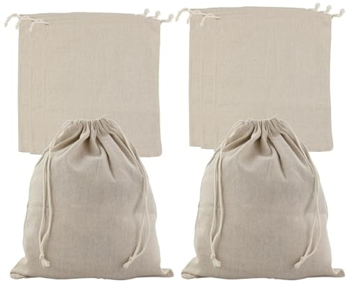 EASYKEENECOM 8 bolsas de algodón con cordón, 25 x 30 cm, bolsas de tela para pintar, bolsas de almacenamiento de algodón para Navidad, manualidades, joyas, cosméticos, regalo