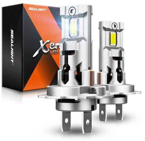 SEALIGHT H7 Bulbs Bright Lamps 36000LM High Power with Cooling Fan,Diamond White Super Bright, H7 Fog Bulbs Canbus Ready 3Mins Installation 10 Year Lifespan, Pack of