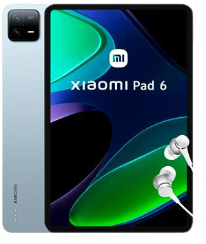 Xiaomi Pad 6 + Auriculares (sin Funda) – Tablet de 11” (WiFi, Pantalla WQHD+ de 144Hz, 6GB de RAM, 128GB de ROM, batería de 8840 mAh), Azul (Versión ES + 3 años de garantía) (Reacondicionado)