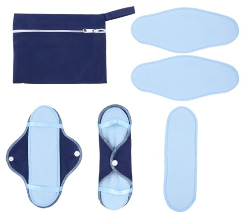Ipetboom Juego de 8 Almohadillas Lavables de Vellón Polar, Toallas Sanitarias a Prueba de Fugas Botón a Presión, para Uso Diario y Periodo Nocturno, Absorción Alta, para Mujer