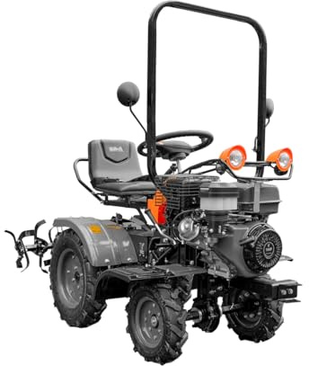 Kawapower Mini Tracteur Cultivateur 14HP Essence Démarrage électrique 4 Vitesses