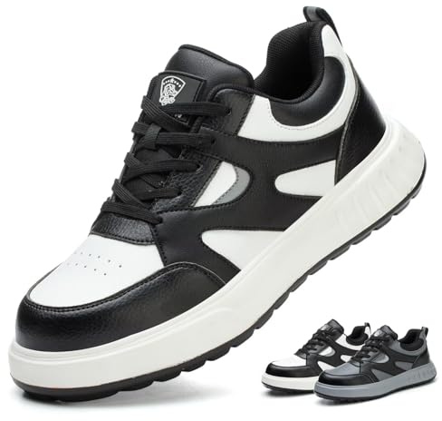 DUNPAI Chaussures de Sécurité Hommes Femmes Légère Chaussures de Travail | Confortable Basket de Securite avec Embout en Acier Respirante Antidérapant Chaussure de Chantier Unisexe