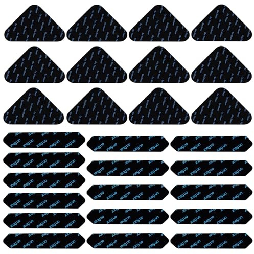 Leogony 28 Pcs Rug Grips for Laminate Wooden Floors, Washable Reusable Anti Slip Carpet Stickers for All Kinds Carpet