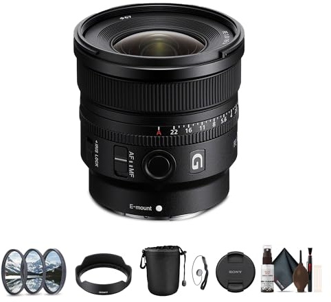 Sony FE 16mm f/1.8 G Lens – Ultra-Wide Prime for E-Mount | Fast Aperture f/1.8 | Lightweight, Weather-Resistant | Filter Kit, Cleaning Kit, Pouch & Cap Keeper