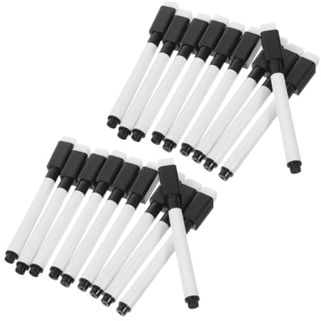 HOUDERCO 24 St Magnetiska Whiteboardpennor Med Suddgummi, Mini Whiteboardpennor, Fin Spetsig Spets För Lärare, Elever, Kontor, Skolmaterial